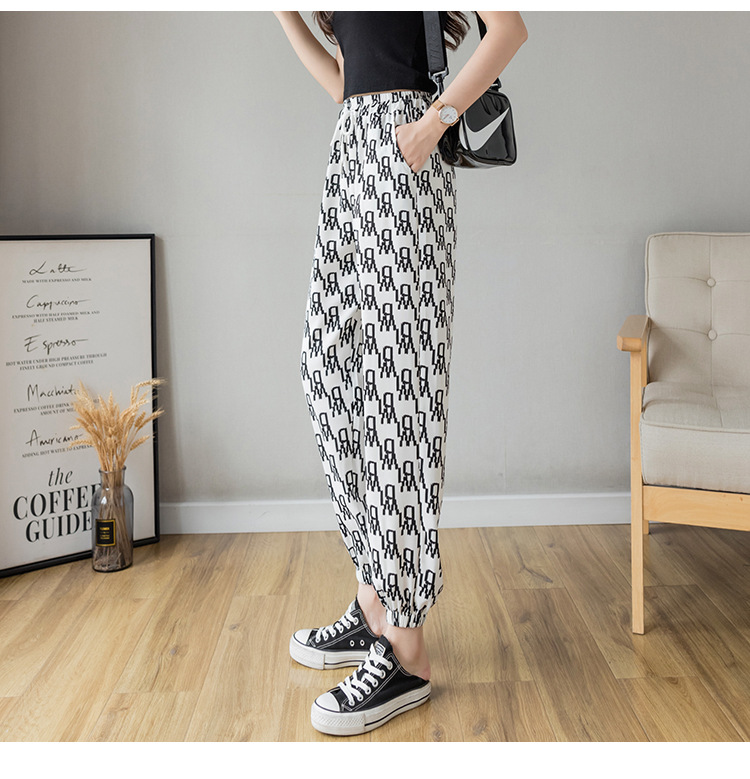 Title 5, Loose-fitting Feet Thin Letters Casual Pants Ha...