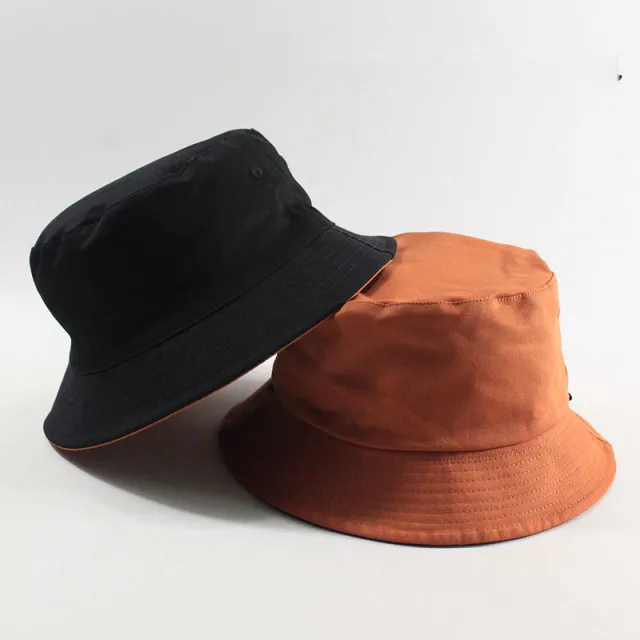 Net Red Female Big Head Circumference Double sided Fisherman Hat Orange - Shop at LoveMi