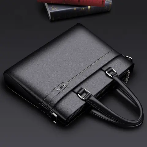 Horizontal Briefcases the First Layer of Cowhide Business Leather