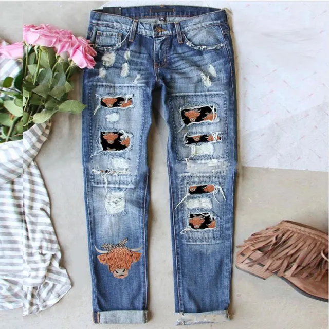 Summer Street Hipster Denim With Hole Trousers Blue - Shop at LoveMi