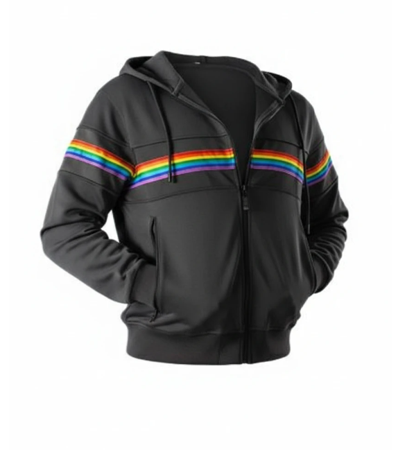 Men's Fashion Rainbow Zipper Hoodie