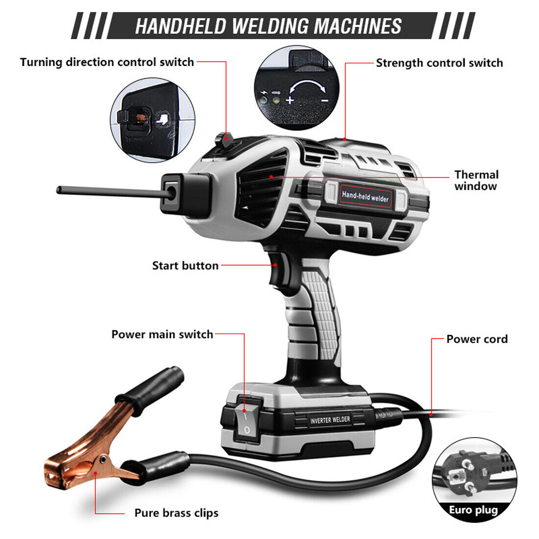 4600W 220V Electric Welder Hand Held Welding Machine Kit Digital A Rc Tool — image 7