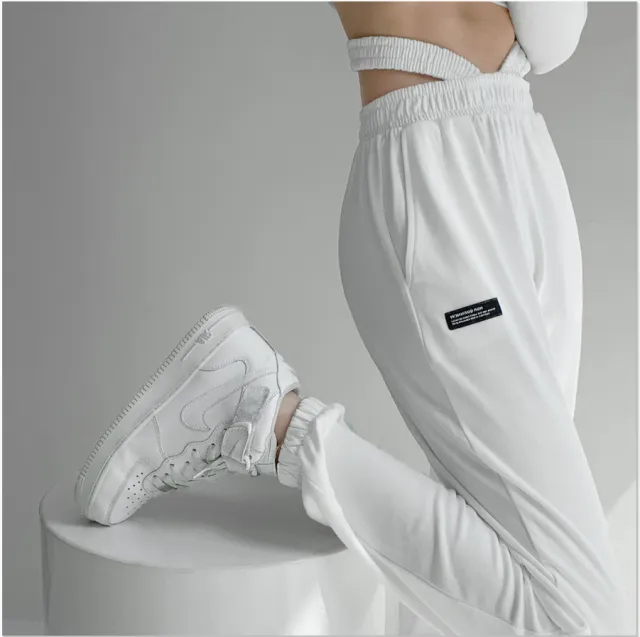 Women High End Elastic Waist Sports Pants White - Shop at LoveMi
