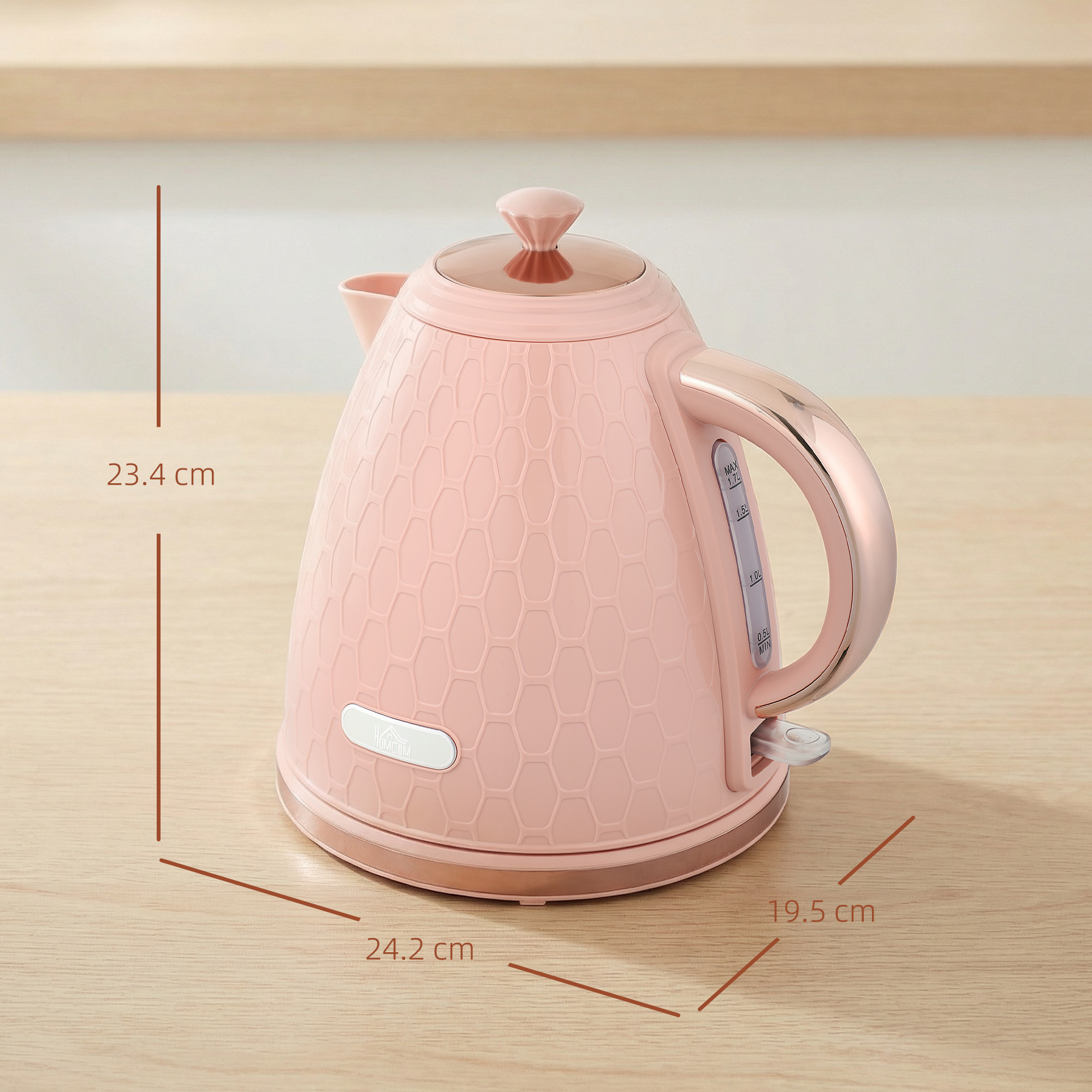 3 KW Fast Boiling Honeycomb Kettle - Light Pink