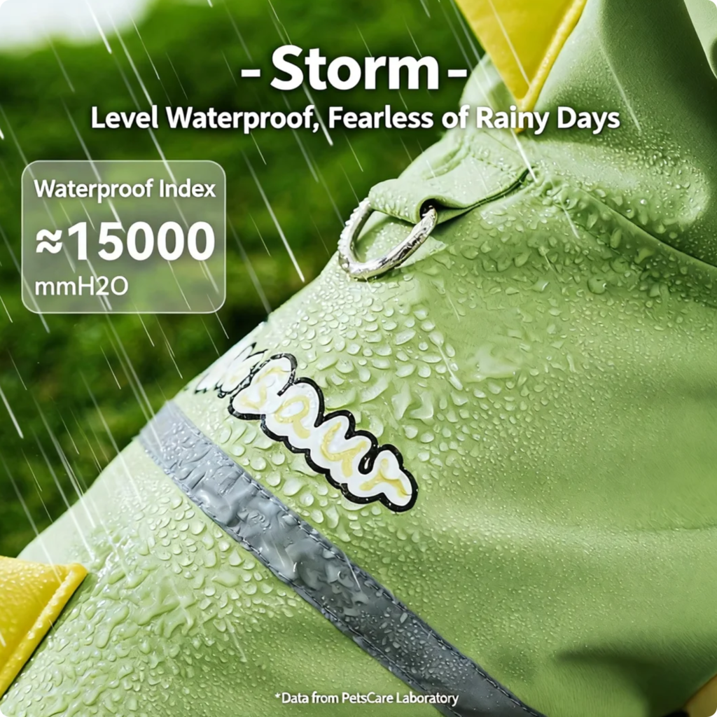 Dog Raincoat Waterproof 4-Legged Dinosaur Design With Tail Cover For Small Medium Large Dogs, Hooded Pet Rainwear With Reflective Strips Transparent Brim, Lightweight Rain Jacket For Teddy Golden Retr