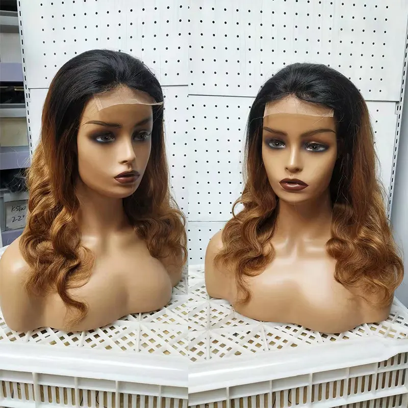 Ombre 1B 27 Body Wave 4x4 Lace Wig Brazilian