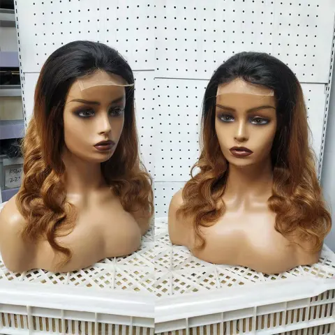 Ombre 1B 27 Body Wave 4x4 Lace Wig Brazilian