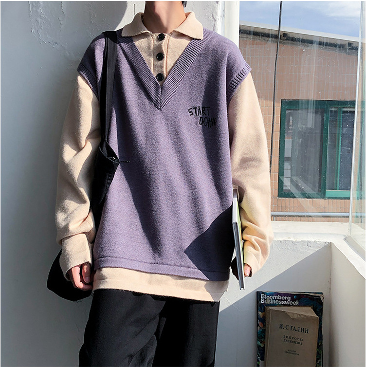 New   Ins Couple Loose Sweater Men's Outer Wear