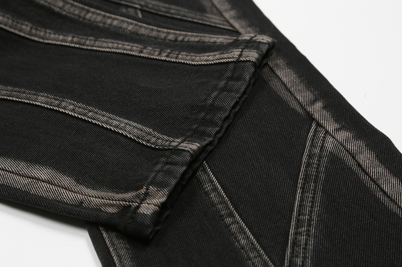 New Split Washed Retro Micro Flare Jeans