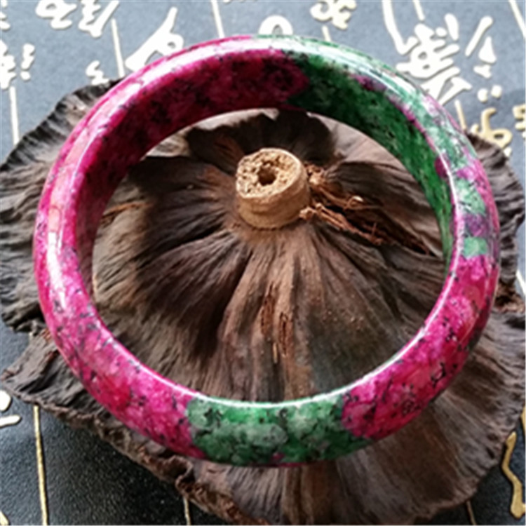Jade Peach Blossom Jade Seiko Polished Plum Blossom Jade Red And Green Treasure Peach Blossom Jade Bracelet — foto 7
