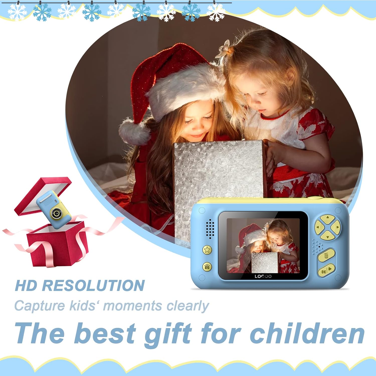 Kids Camera, Children Digital Selfie Camera For 3-12 Year Old Girls Boys With 20