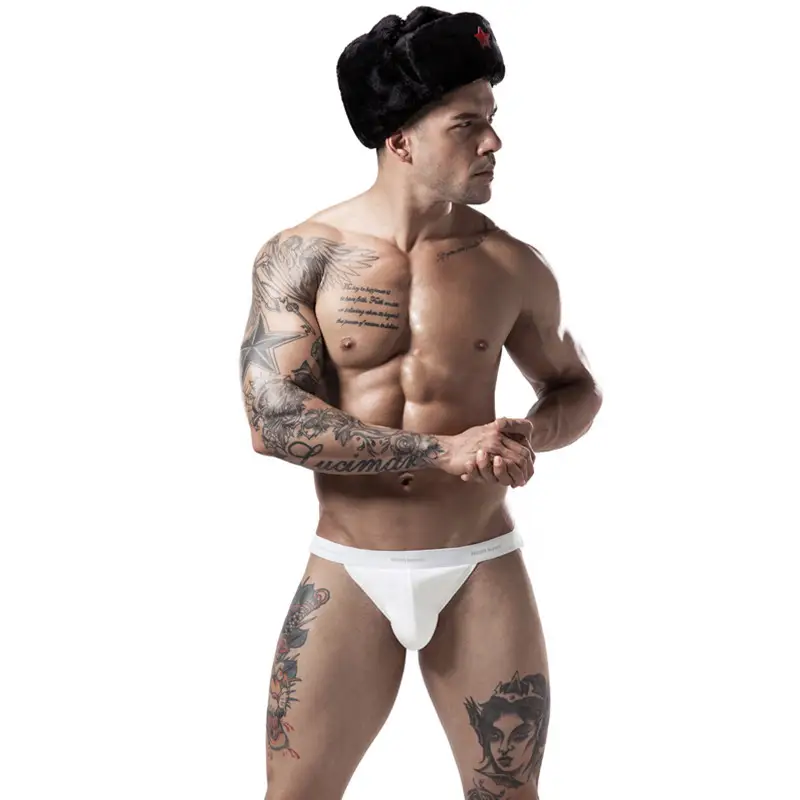 Men's Cotton Briefs Mid-Waist Underwear Breathable Athletic Shorts