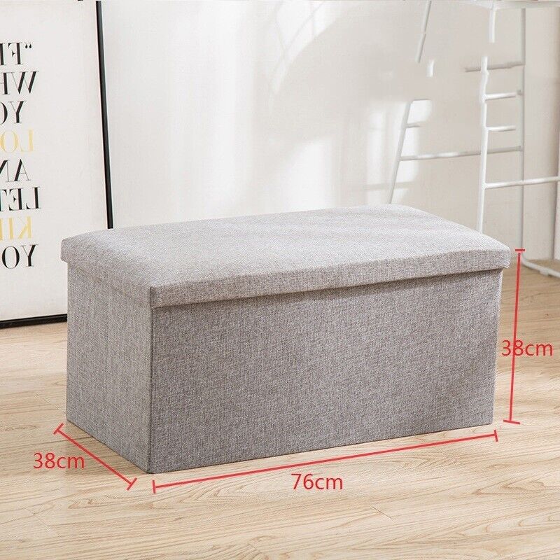Storage Box Foldable Ottoman Seat Toy Foot Stool Bench Home UK — image 8