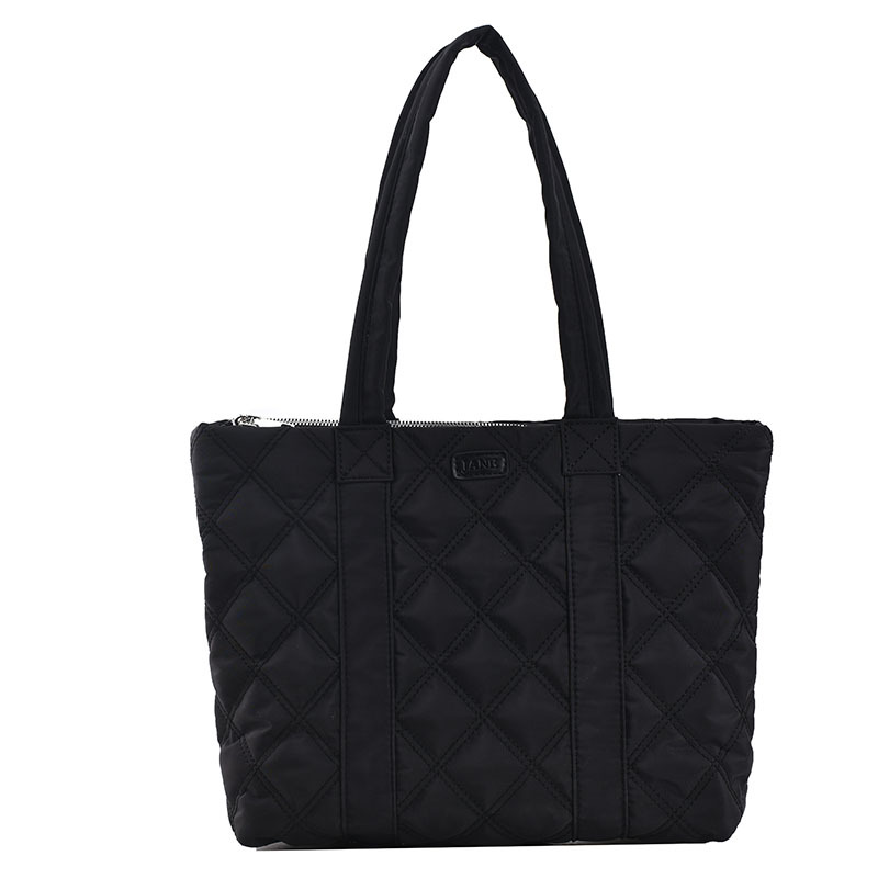 Solid Color Oxford Cloth Shoulder Bag With Diamond Pattern Personalized Stitching