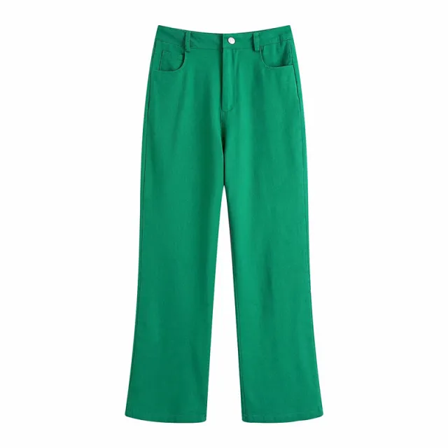 High rise Wide leg Jeans Green - Shop at LoveMi