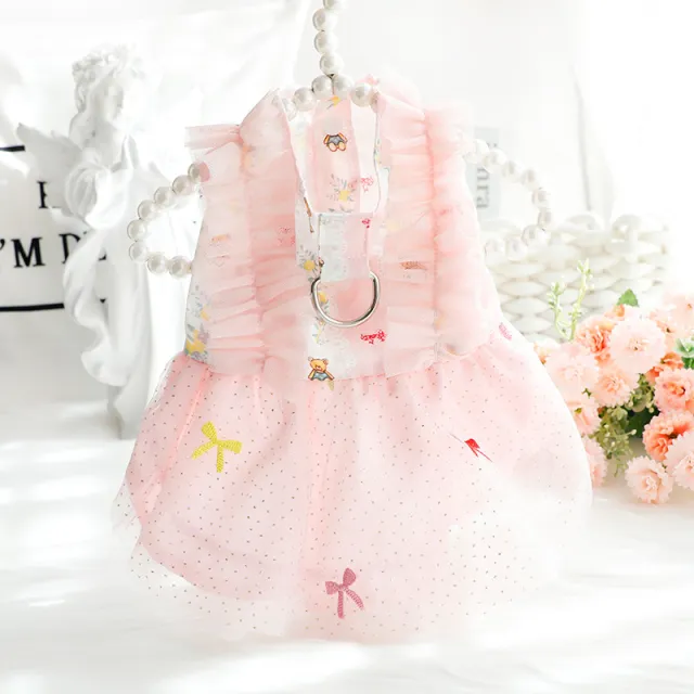 Dog Clothes Thin Cat Princess Skirt Embroidered Pet Pink - Shop at LoveMi