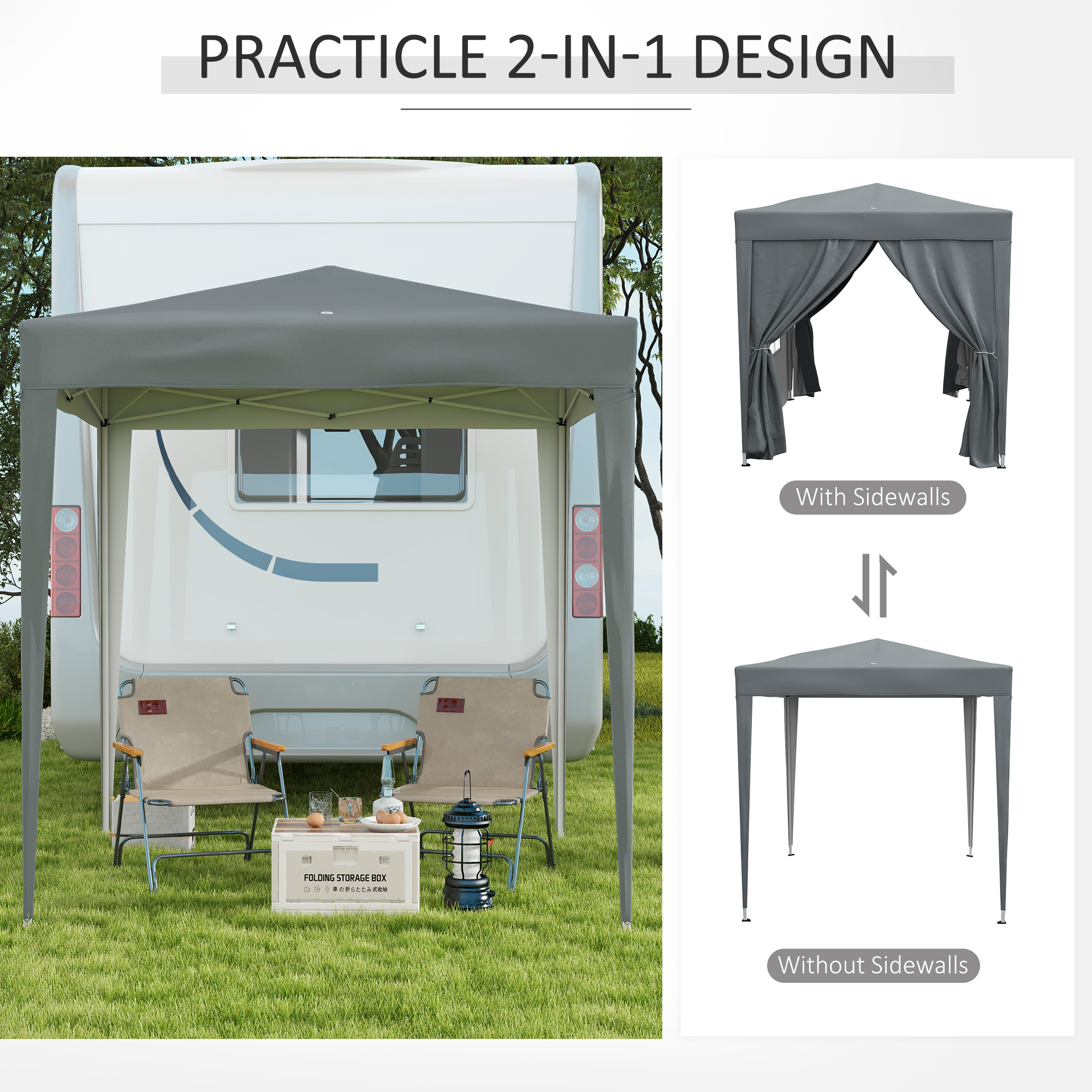 2 X 2-meter Garden Pop-up Pavilion, Wedding Party Tent, Waterproof Sunshade — image 5