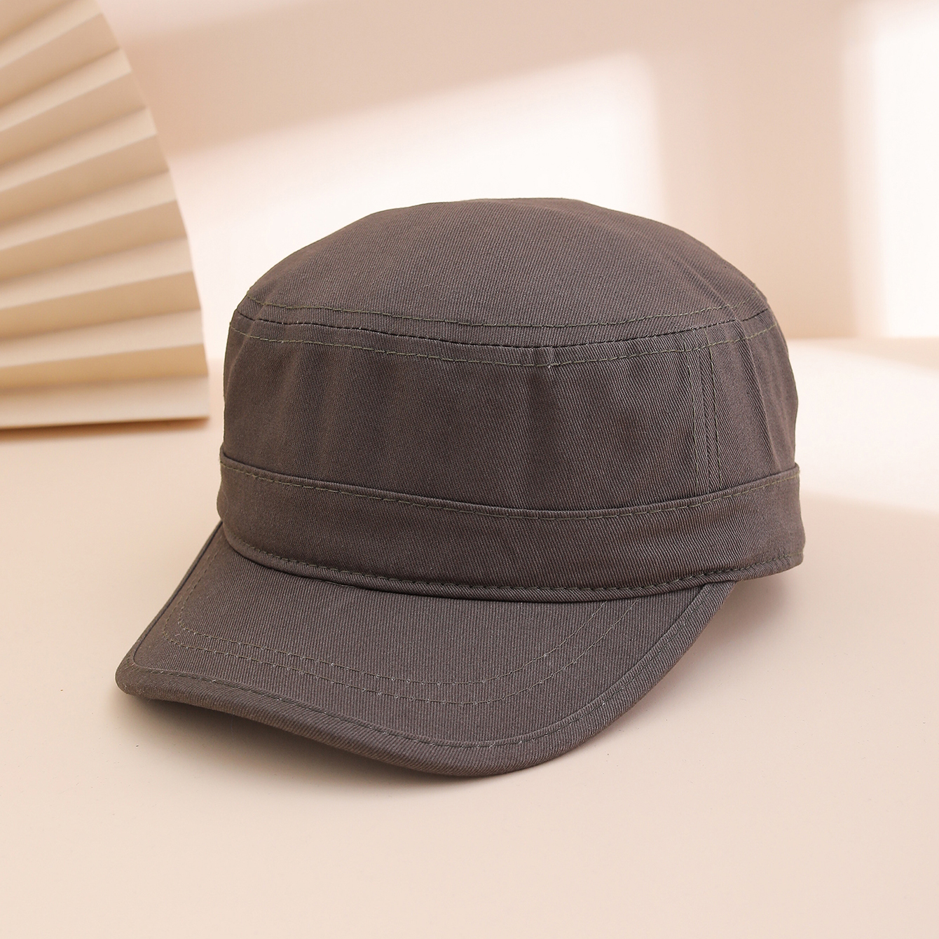 Korean-style Retro Navy Cap - A Casual Everyday Flat-top Hat With Simple Solid Color - Perfect For Outdoor Outings