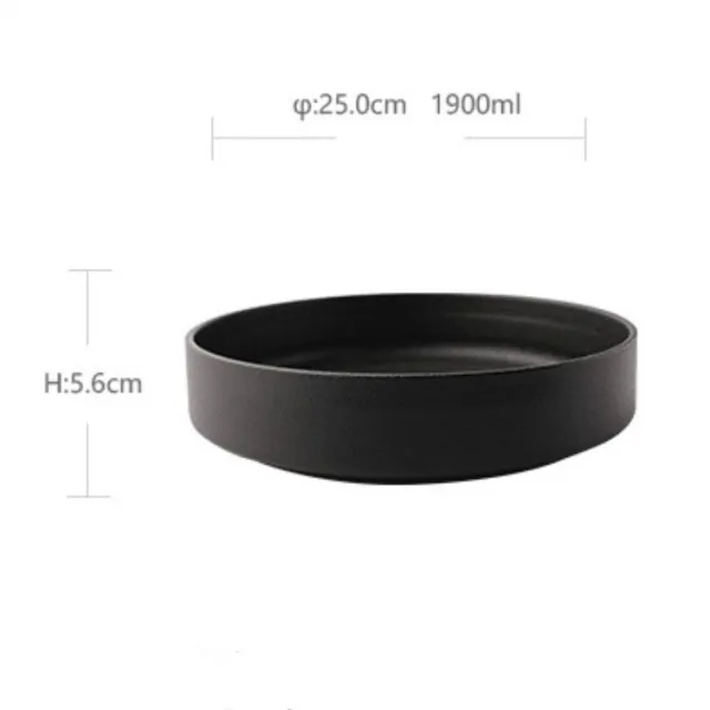 Snow Glazed Ceramic Western Food Plate Round Creative Baked Rice Plate Salad Black - Shop at LoveMi