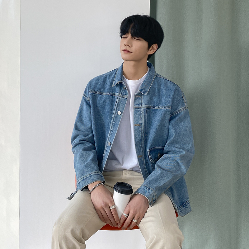 ملابس جينز فضفاضة جديدة وعصرية للرجال في الخريف للمراهقين