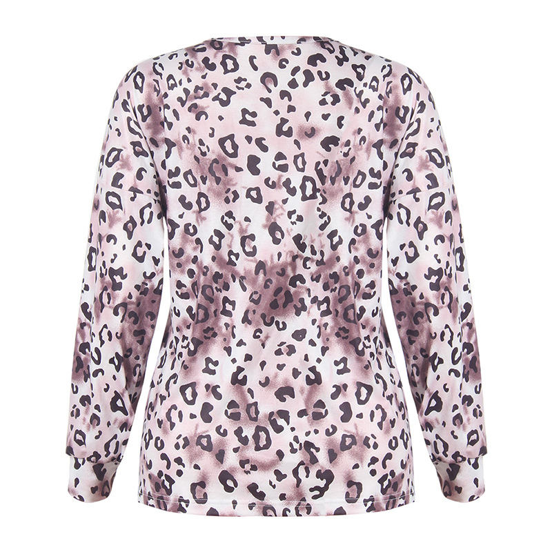 European And American Long-Sleeved V-Neck Loose Casual T-Shirt