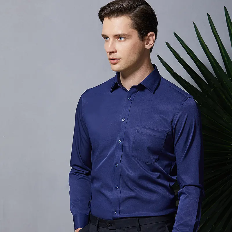 Work Clothes Mercerized Stretch Shirt for Men