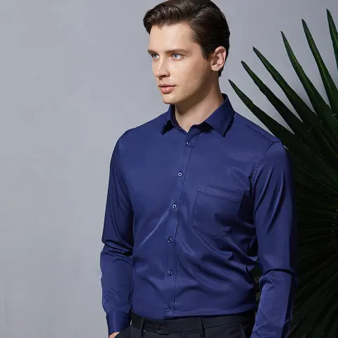 Work Clothes Mercerized Stretch Shirt for Men