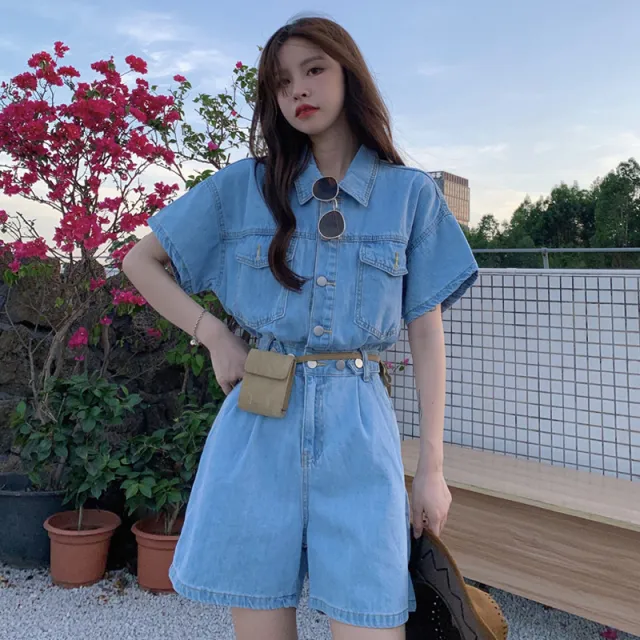 Women's Small Fashion Denim Jumpsuit Blue - Shop at LoveMi