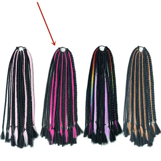 Female Braided Hair African Braids Hip Hop Colorful Wig Black Rose Red - Shop at LoveMi
