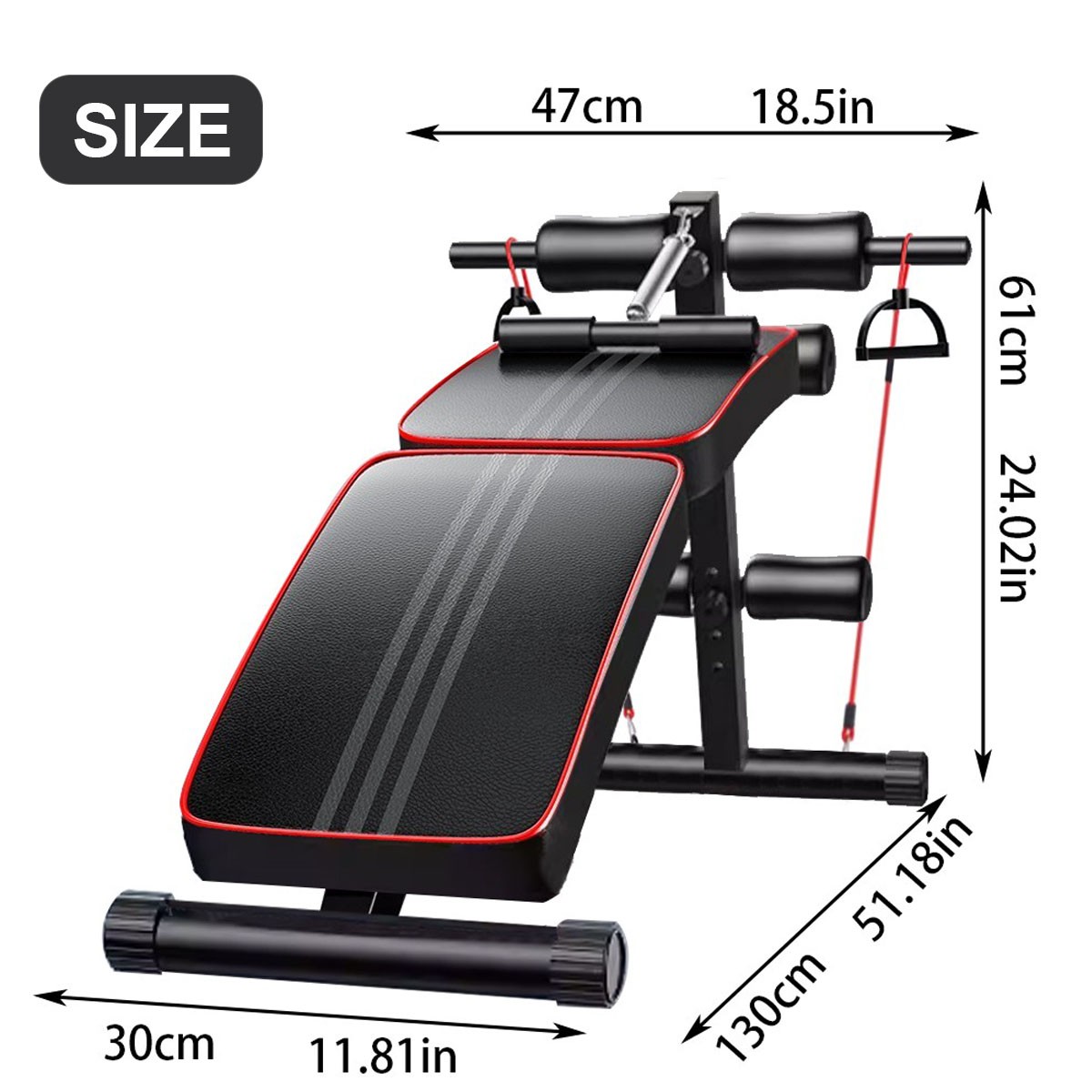 Sit Up Bench Adjustable Core ABS Workout Multipurpose Thigh Support For Home Gym — image 9