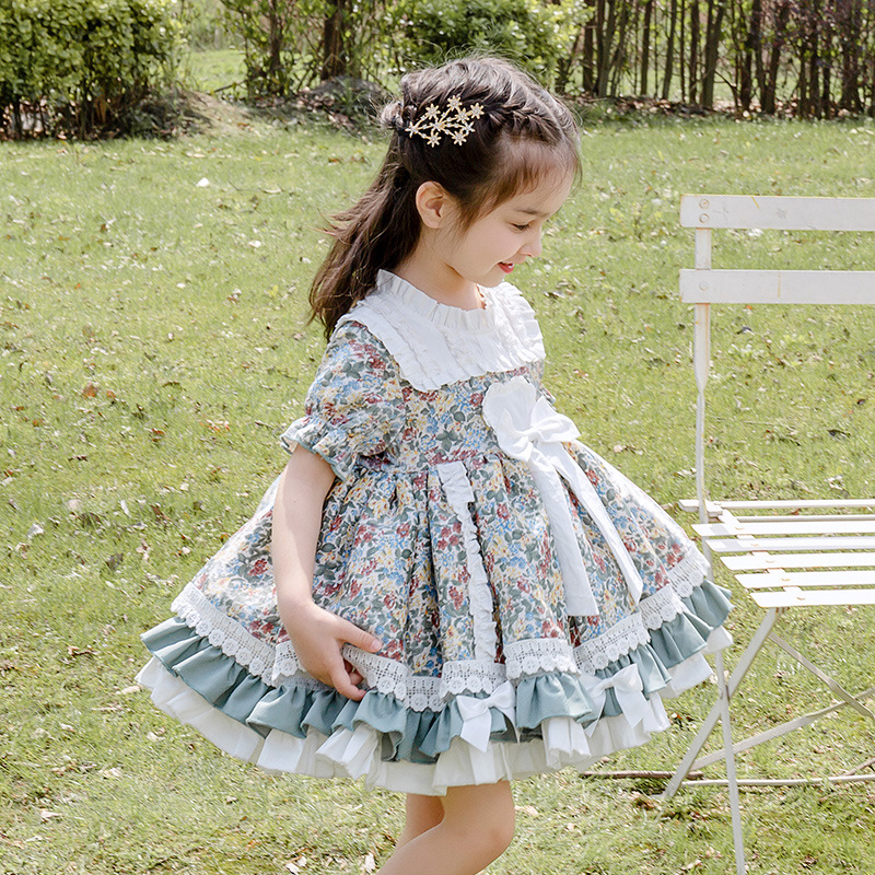 Girl Baby Floral Short Sleeve Dress Cute