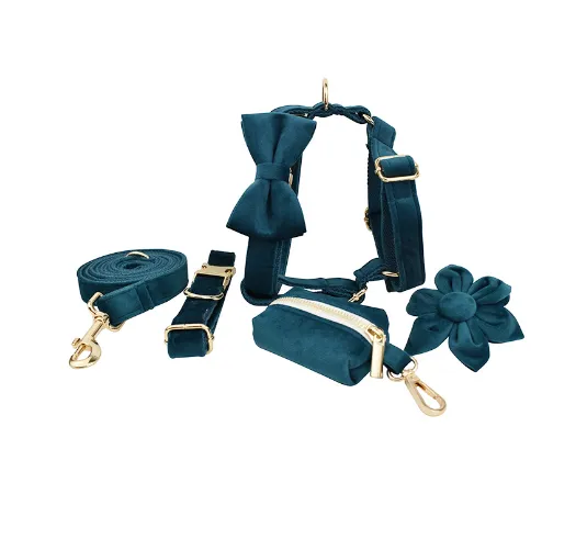 Pet Collar Dog Fabric Velvet Gem Green - Shop at LoveMi