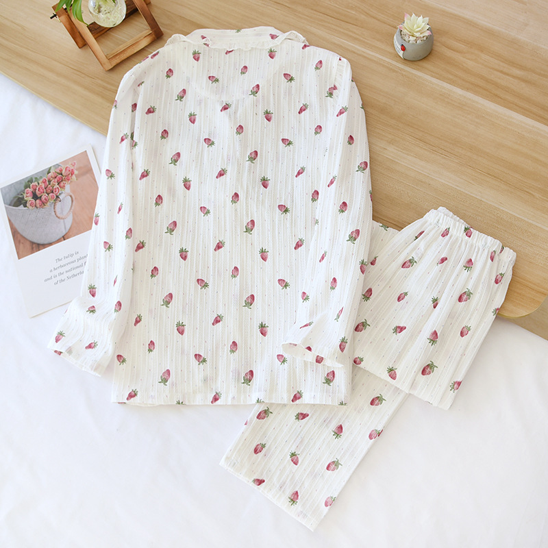 Title 4, Womens Spring And Autumn Jacquard Cotton Pajamas