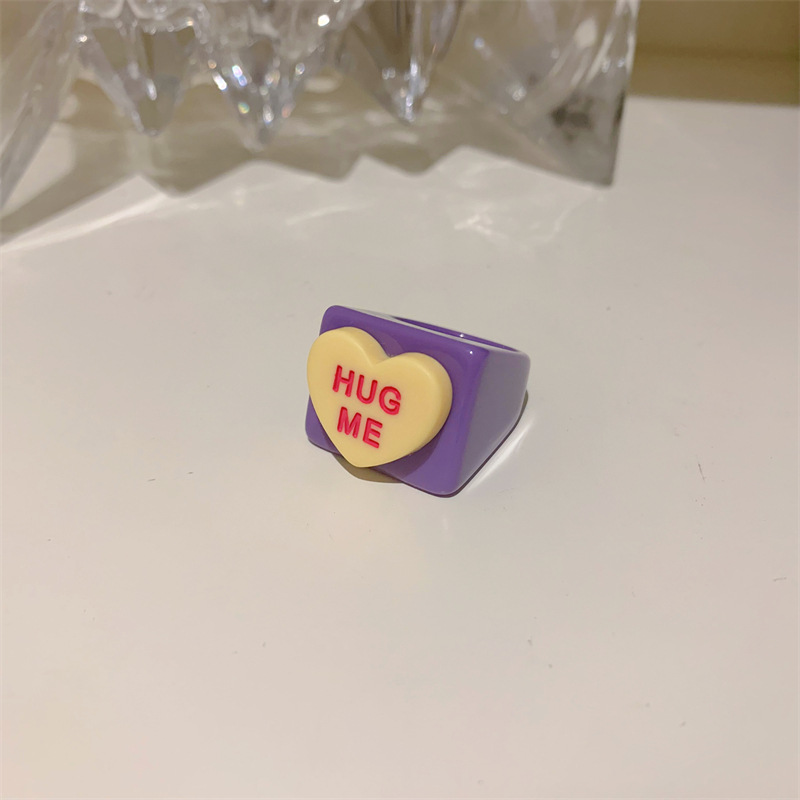 Title 1, Acrylic DIY Geometric Shape Girl Resin Ring, cr...