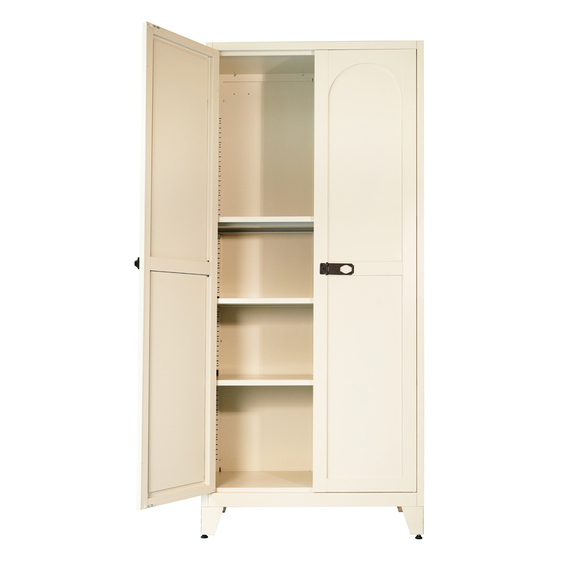 71in 2-Door Cabinet With Lock, Metal Storage Cabinet W Adjustable Shelves, Beige For Kitchen Bedroom Living Room,Beige 4