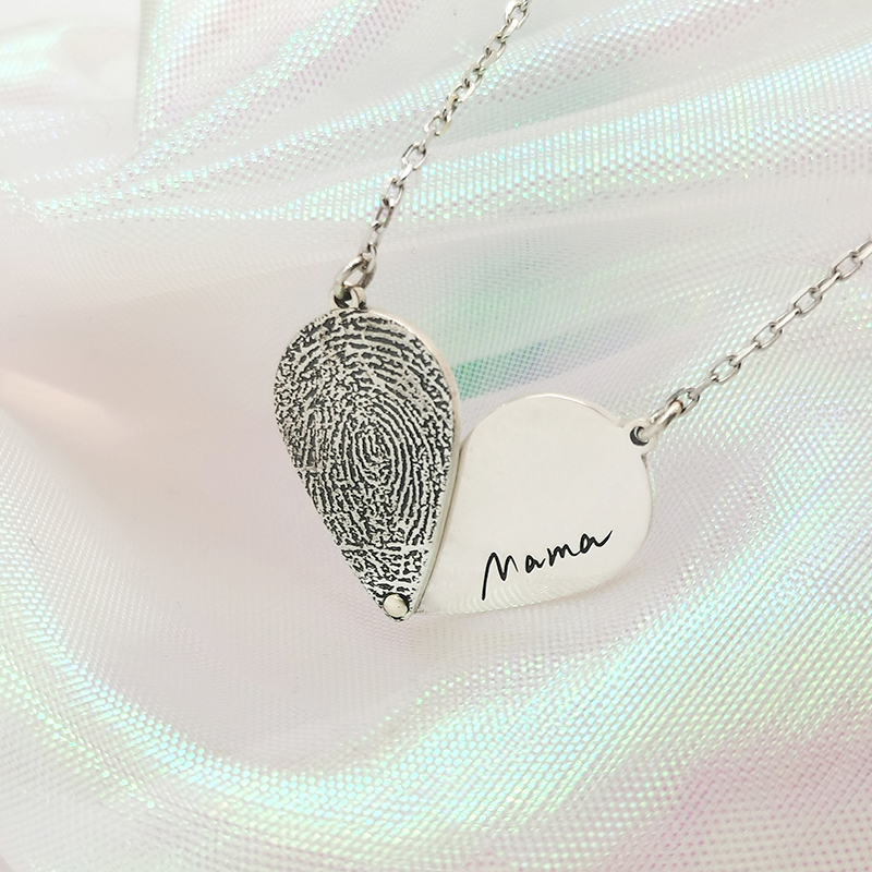 Sterling Silver Couple Necklace Custom Text