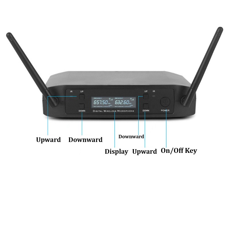 Professional 2 Channel UHF Wireless Dual Microphone Cordless Handheld Mic System 9