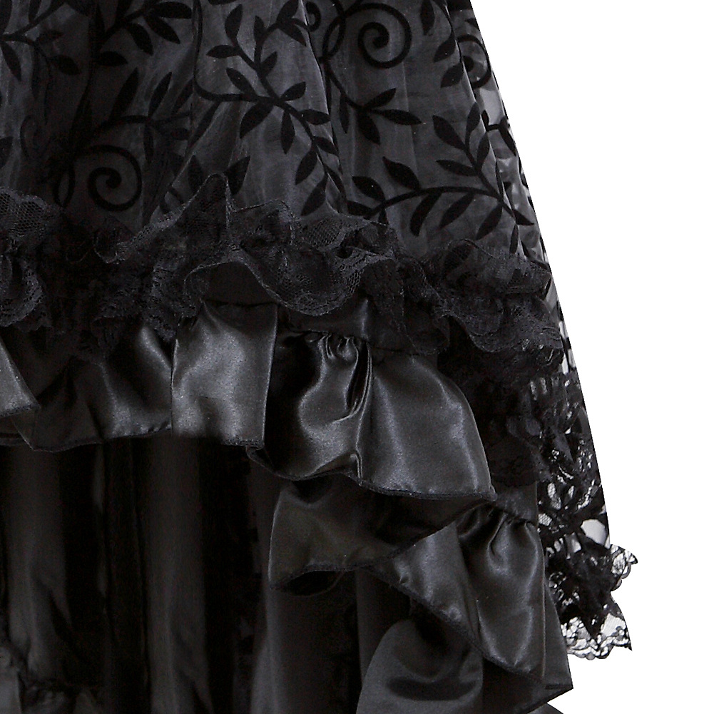 Black Lace Hi Lo Mini Skirt