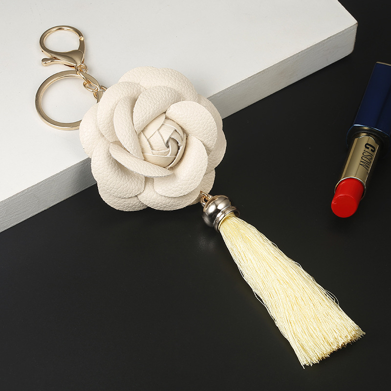 Korean Style Leather Hot Selling Tassel Keychain