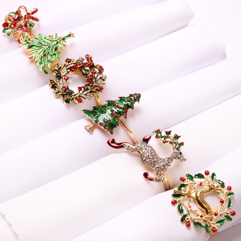 Christmas elk wreath christmas tree bells snowflake napkin