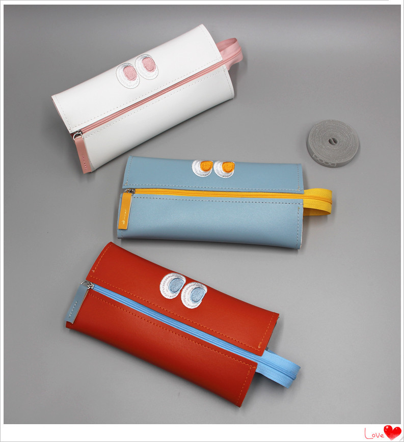 Leather Cartoon Embroidery Little Pencil Case — image 1
