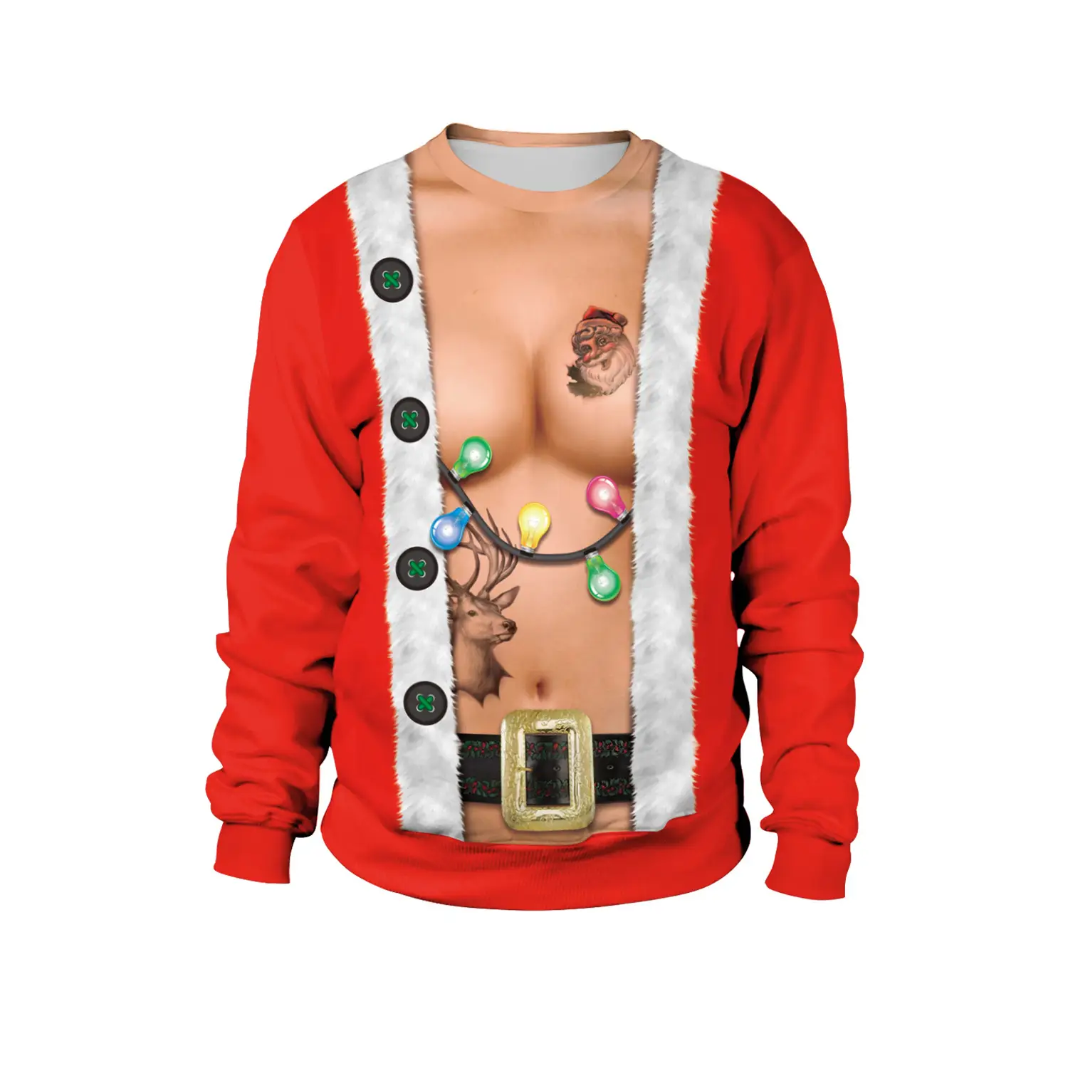3D Digital Printing Round Neck Pullover Couple's Sweater