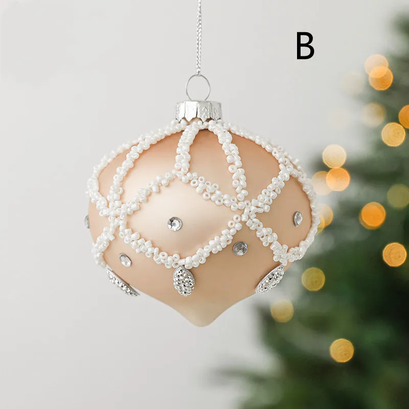 Glass Ball Drop Ball Hand Drawn Christmas Ball Christmas Tree Pendant – image 3