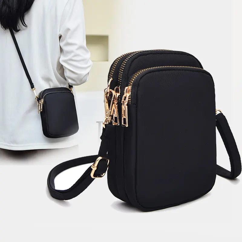 Small Shoulder Bags 3 Layers of Pockets Mobile Phone