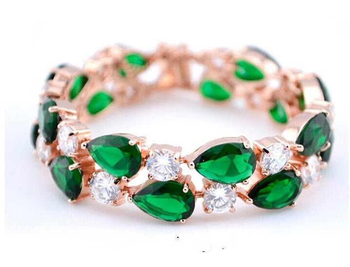 Emmaya Charm Rose White Gold Color Mona Lisa Green