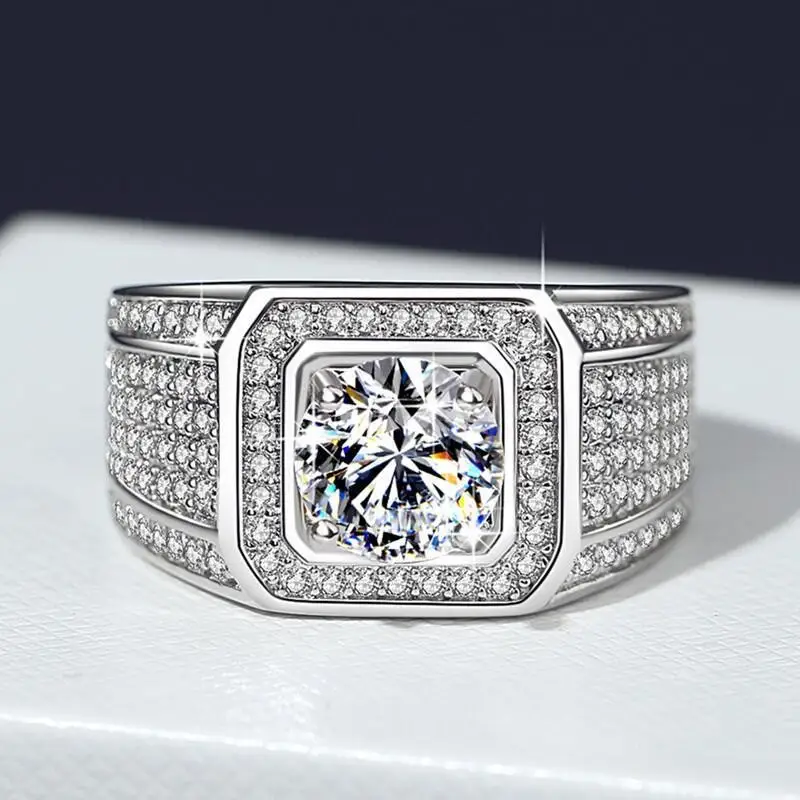Full Diamond Inlaid Men's Diamond Ring