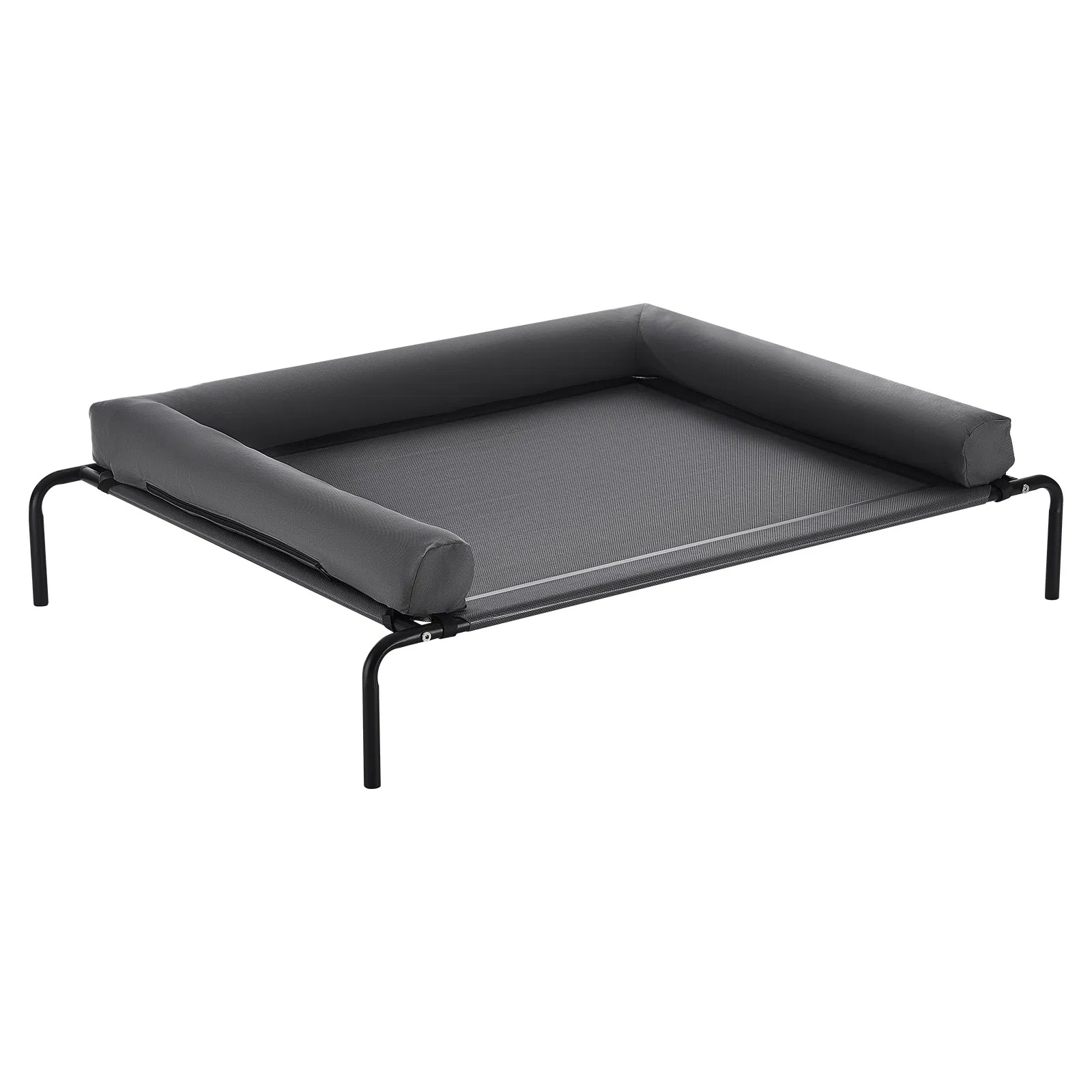Elevated Dog Bed For Large Dogs XL, Raised Dog Bed Cot With Washable Pillow, Indoor & Outdoor Cooling Dog Bed Hammock, Heavy Duty Steel Frame Dog Bed With Breathable Teslin Mesh, Grey
