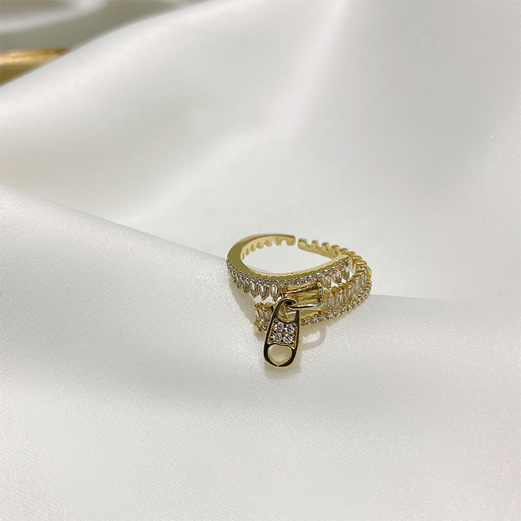 Title 1, Zip Open Forefinger Ring with Diamond Zircon, a...