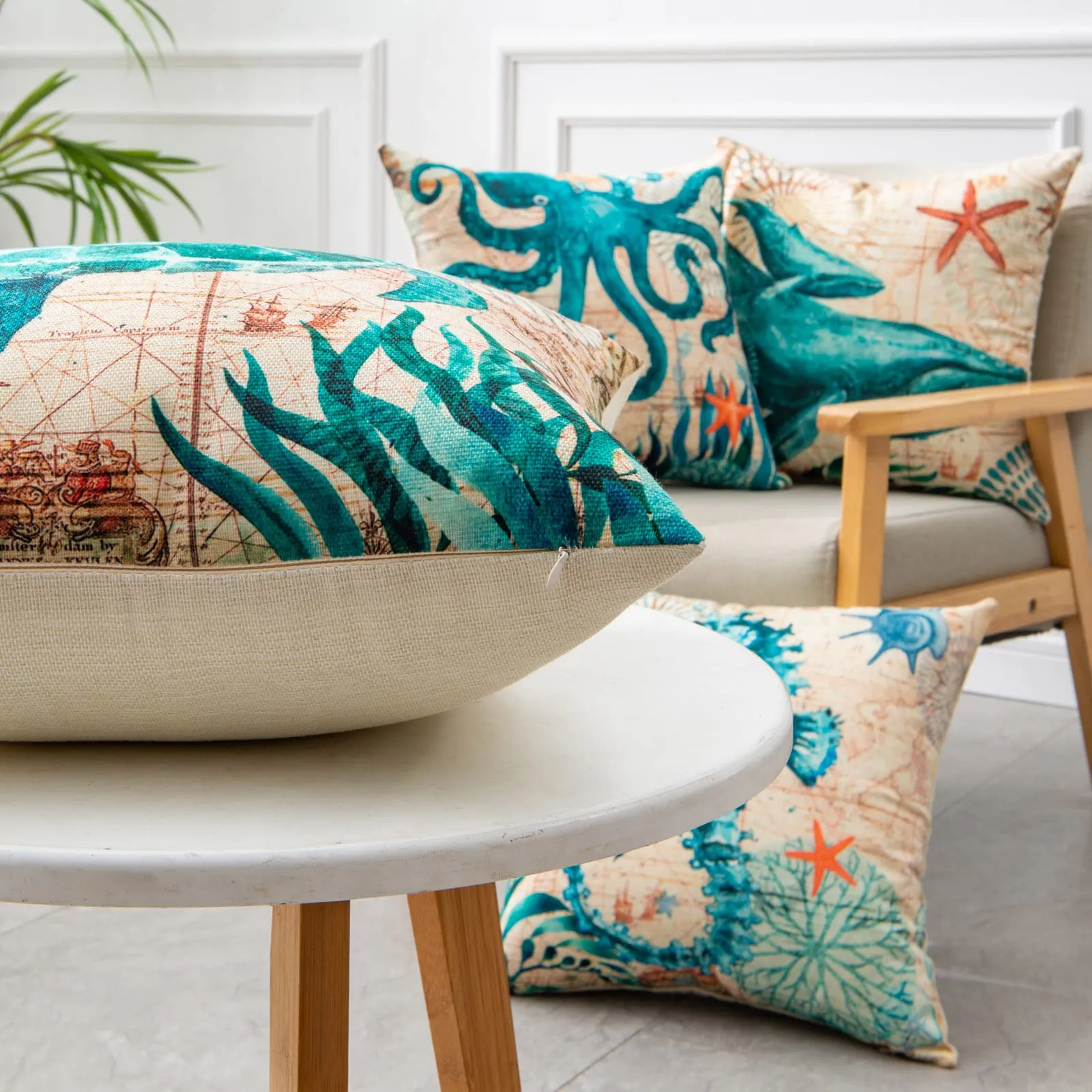 Cushion Covers Sea Turtle Printed Throw Pillow Cases For Home Decor Sofa Chair Seat – image 7