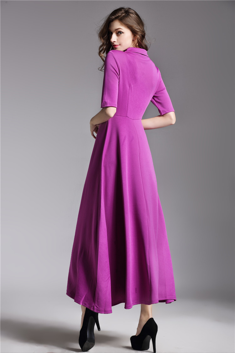 Suit-Collar Knitted Dress, picture 4 of 8